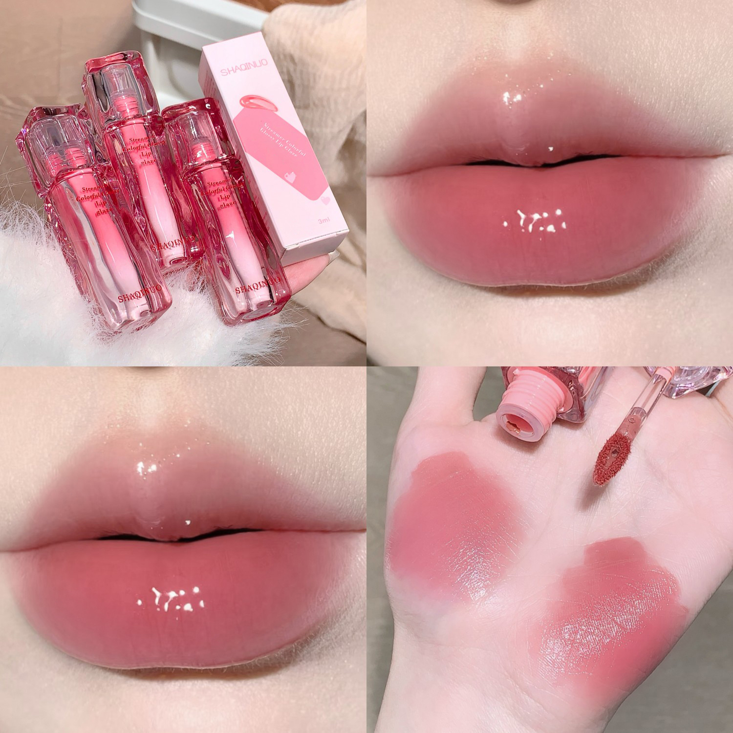 Vodní lesk na rty Glaze Mirror Hydratační Plump Nepřilnavý kalíšek Jelly Transparentní tekutá rtěnka Dlouhotrvající odstín olejový make-up na rty