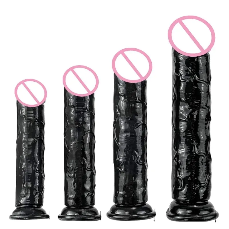 Dildo Hitam Realistis Murah 6 Ukuran Cangkir Isap Penis Penyumbat Pantat Kontol Panjang G Spot Anal Vagina Masturbasi Mainan Seks Dewasa untuk Wanita — image 2
