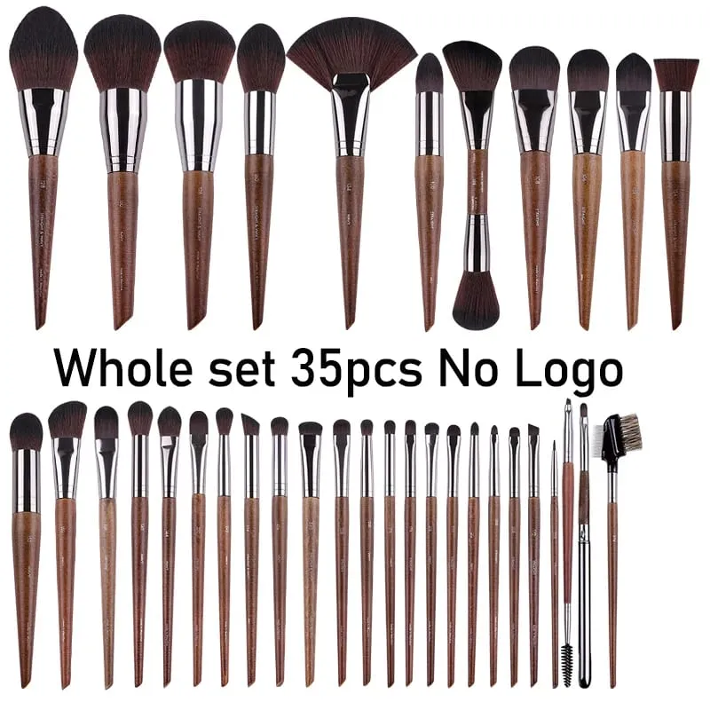 Přírodní dřevo štětce na líčení očí celá sada Pro Crease Eyeshadow Make up kit rozmazání zvýrazňovač obočí Štětec na řasy praktický — image 8