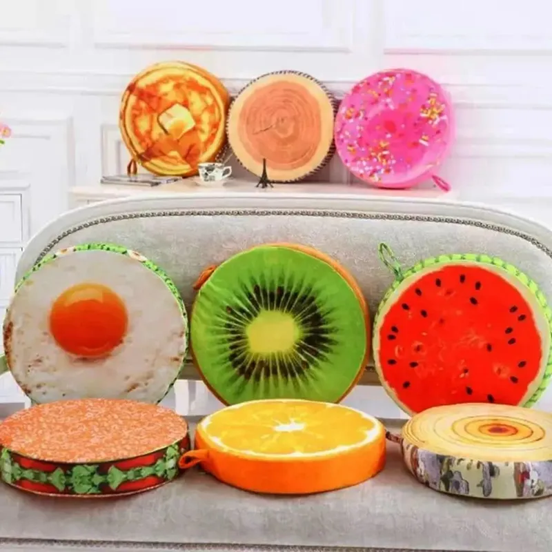 Měkký polštář na pohovku do školky Funny Fruit Podložky na sezení Polštářky na židle Polštáře na sezení Kulatý polštář