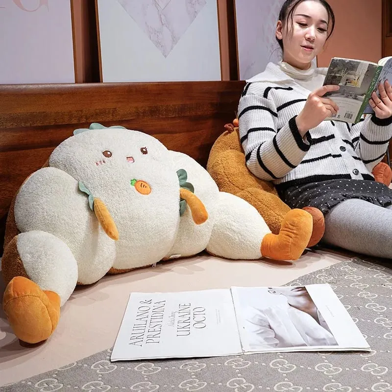 70cm Croissant Lumbar Support Pillow Cute Capybara Carrot Toast Soft Stuffed Plush Toy Sofa Cushion Chair Back Pillow Charm Gift — image 5