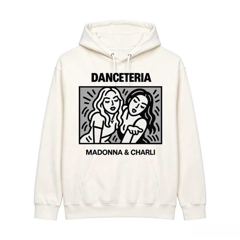 2026 Madonna Charli XCX Danceteria Толстовка с рисунком и графическим принтом, пуловер унисекс, толстовка с капюшоном, повседневные топы для поклонников поп-музыки — image 4