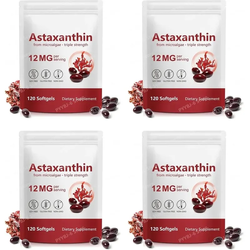 Astaksantin Softgeller Mikroalglerden Üçlü Güç Sağlıklı Yaşlanmayı Destekler Kolajeni Destekler Cilt Bariyerini Destekler 120 Softgels — image 10