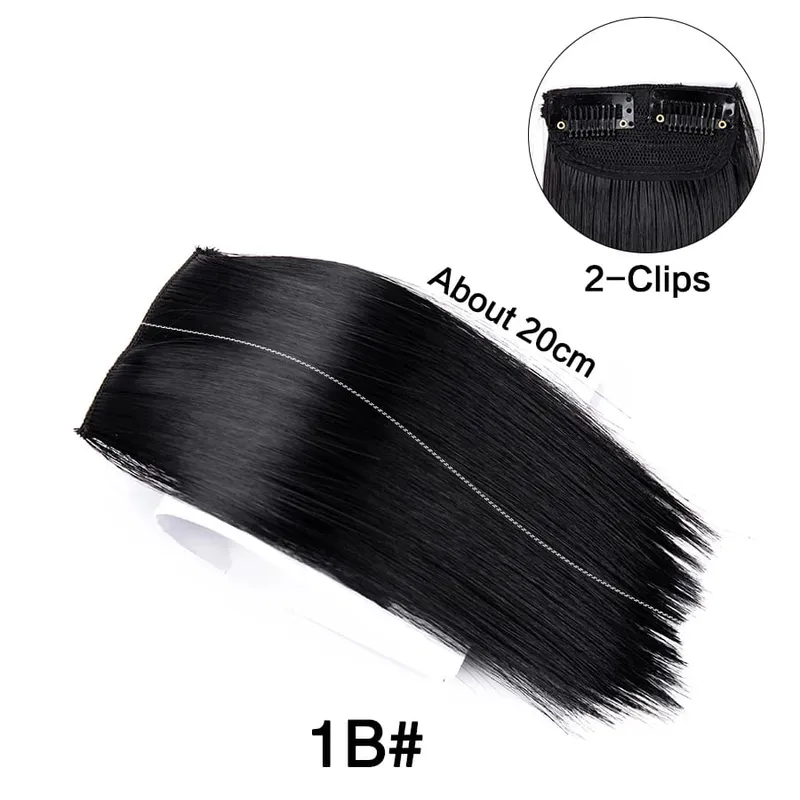 Synthetic 10"20"30Cm Clip In Extension Straight Hair Pad Hairpieces Thinning Hair Invisible Seamless Hair Pads Increase Hair