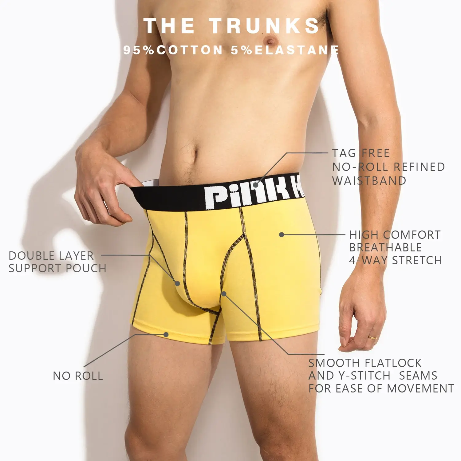 4-PACK Quần lót thời trang PINKHERO dành cho nam giới, Homme thoải mái và mềm mại kiểu dáng thời trang, Quần lót Boxer bằng vải cotton lạ mắt, Quần lót nam — image 3