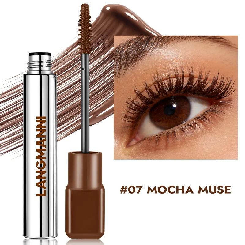 Silk Fiber Matte Blue Mascara Berus Besar Berwarna-warni Memanjangkan Bulu Mata Kalis Air Tahan Air Cepat Kering GreenPink Curling Mascara Makeup — image 10