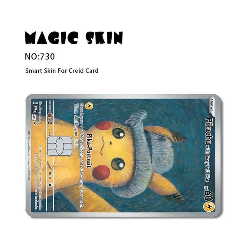 Anime Pokemon Pikachu skórka na kartę kredytową 2.5D naklejki HD karta naklejka karta matowa folia skóra mały chip wodoodporna naklejka prezenty zabawki — image 4