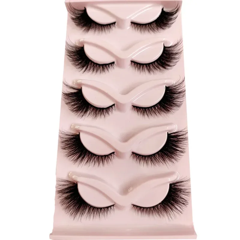 New Cat Eye Lashes 5/7/10 pairs 3D Faux Mink Eyelashes Winged Fluffy Fake Lashes Soft Natural long Full Strip Lash Make — image 17