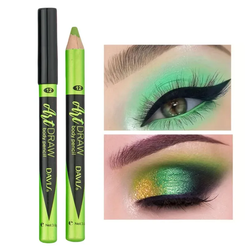 Pena Eyeliner Bibir 15 Warna Hitam Biru Multiwarna Metalik Mutiara Glitter Matte Finish Pena Rias Mata Gaya Smokey Punk — image 18