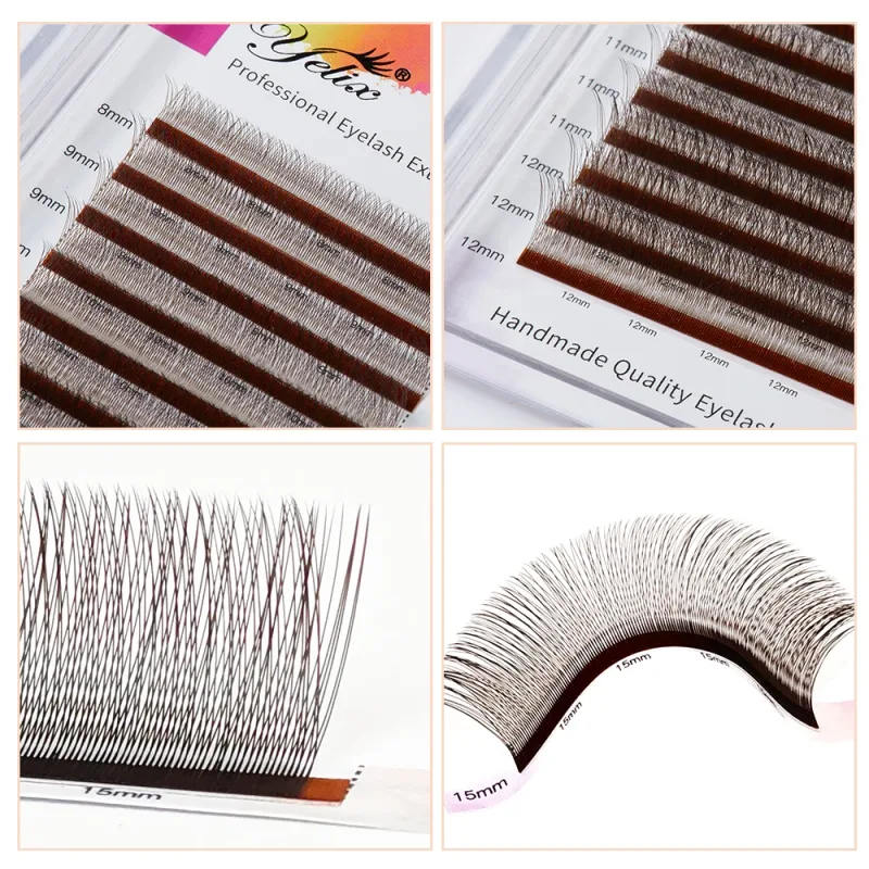 Yelix Brown 2D Y Premade Eye Lashes Single Tip Lash Extensions Natural Thick Soft No Loose Root Easy Fan Salon Lash Cilios Y — image 6