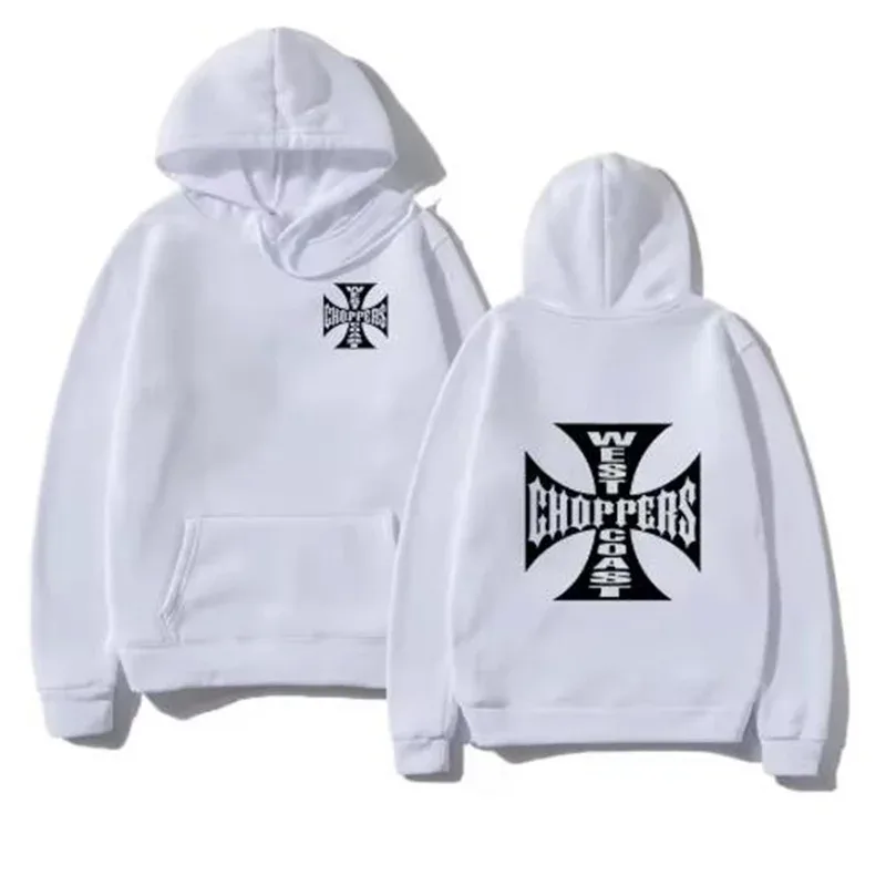West Coast Iron Cross Choppers imprimé hommes à capuche mode Cool sweat unisexe mode polaire sweat à capuche Streetwear