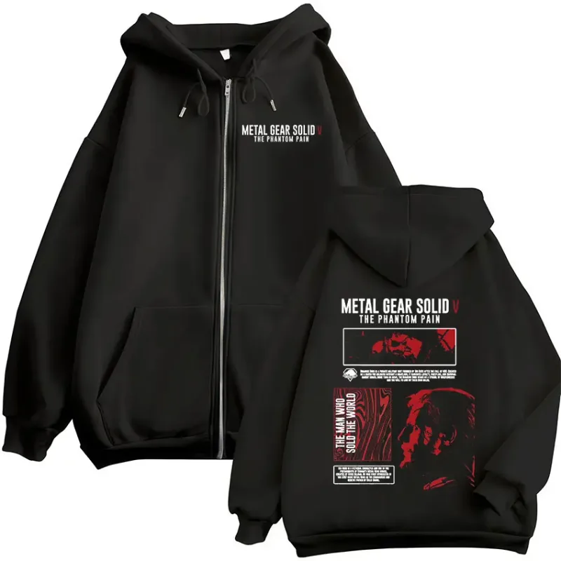 Metal Gear Solid 5 The Phantom Pain Venom Snake MGS5 Zipper Hoodies Men's Women Clothing Zip Up Hooded Sweatshirts Jackets — image 1