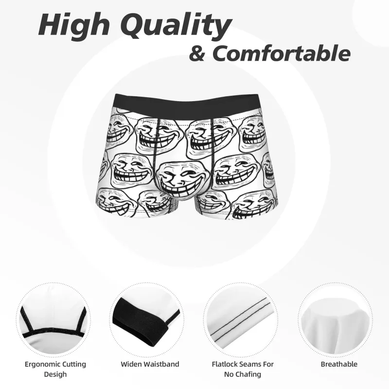 Rage Comic Trollfac Trunk Funny Anime Pouch Ondergoed Hot Koop Patroon Boxer Korte Comfortabele Heren Onderbroek Plus Size