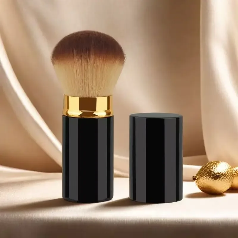 Set Kuas Rias Portabel Bepergian dengan Tas Penyimpanan Kuas Foundation Blush Kuas Kosmetik untuk Perlengkapan Kecantikan Dalam Perjalanan