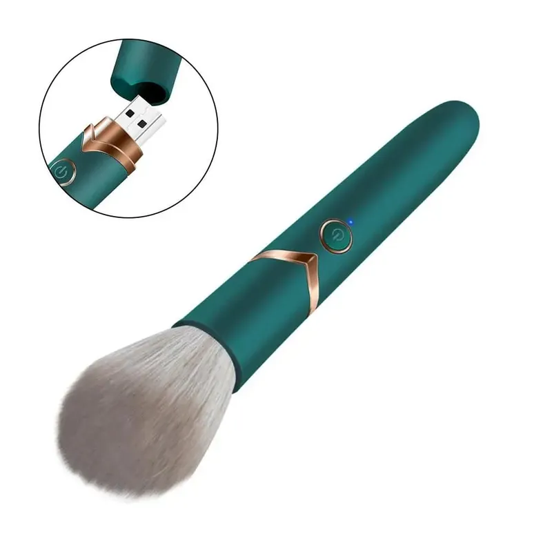 1ks Elektrický podkladový štětec 2 v 1 Vibrační štětec na make-up Multifunkční měkký načechraný přenosný dobíjecí nástroj na líčení detailů — image 2