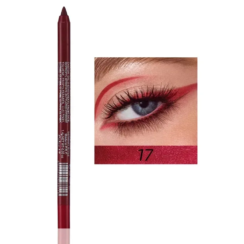 17 สี Pearlescent ดินสออายไลเนอร์สีสันสดใสกันน้ำ Long-Lasting Matte Smooth สวมใส่อายแชโดว์อายไลเนอร์ปากกาแต่งหน้า — image 19