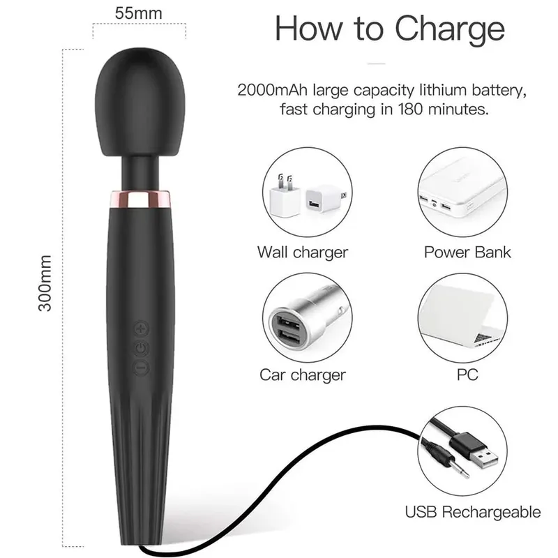 加熱震動器強力假陽具 AV 魔棒 G 點按摩器性玩具女用情侶陰蒂刺激用品成人 — image 4