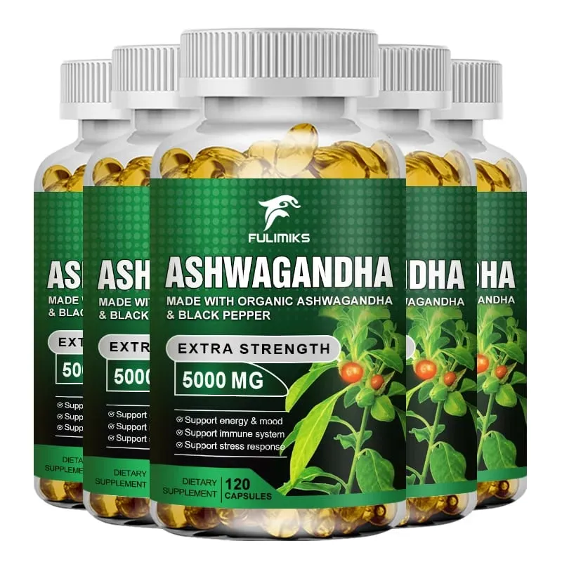 【Buy 1 Get 1 Free】KSM 66 Ashwagandha Root Extract Capsules 5000mg with MACA - Support Sleep Health Stress Focus Brain Ener