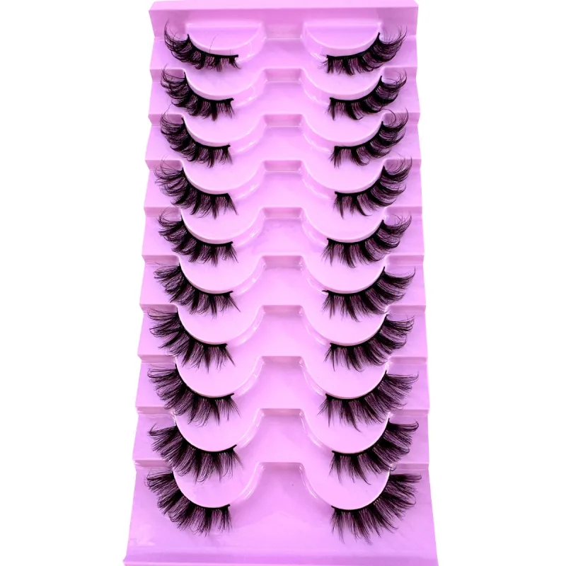 Half Lashes 10 Pairs Half Lashes Soft Natural Cat Eye Lashes Makeup Tool Fake Eyelashes Extension Fluffy Faux Cils — image 4