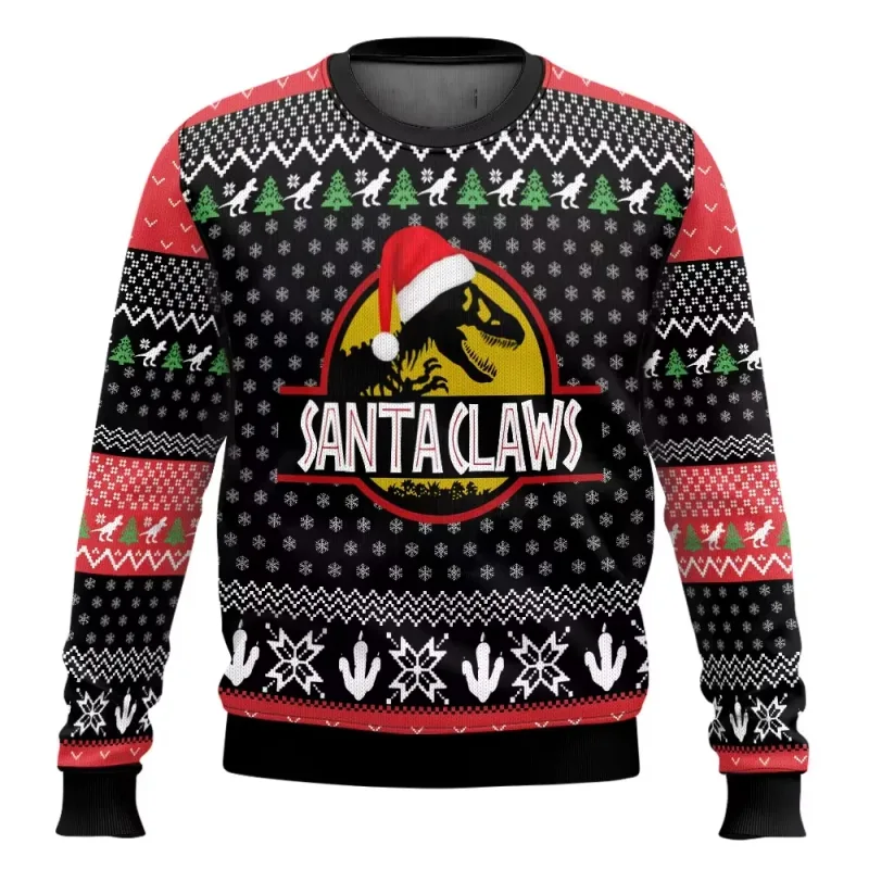 Jurassic Park Dinossauros Feliz Natal Roupas Presentes Suéteres de Papai Noel moletons masculinos e femininos 3D Festa de outono — image 8