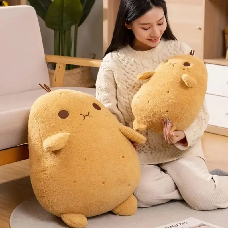 PP Cotton Small Potato Plush Doll Fluffy Soft Funny Food Plush Doll Cartoon Plush Stuffed Plant Spud Throw Pillow