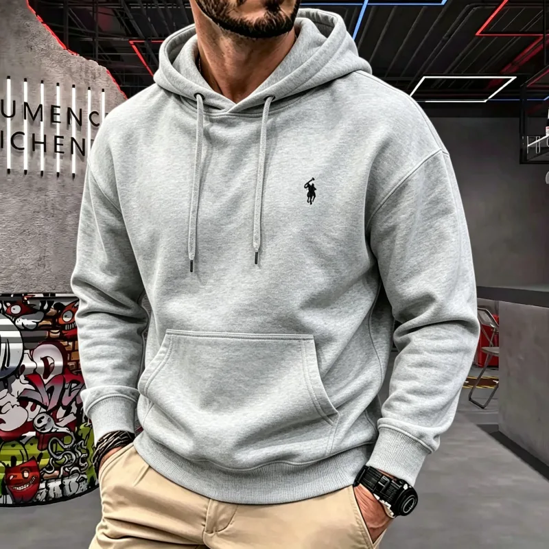 High-end men's hooded long-sleeved 2026 autumn-winter luxurious fashionable horse embroidery golf top casual hoodie men clothing — image 6