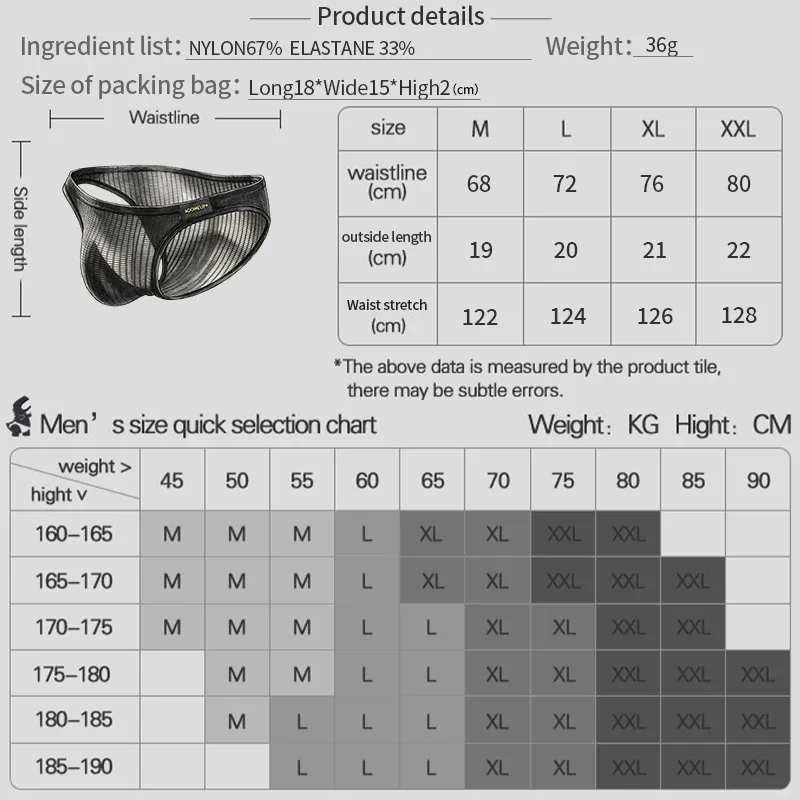 Men's Underwear Ribbed Texture Mens Brief Nylon Elastane Underpants Lightweight Thin Comfortable Male Triangle Underwear M‑XXL — image 26