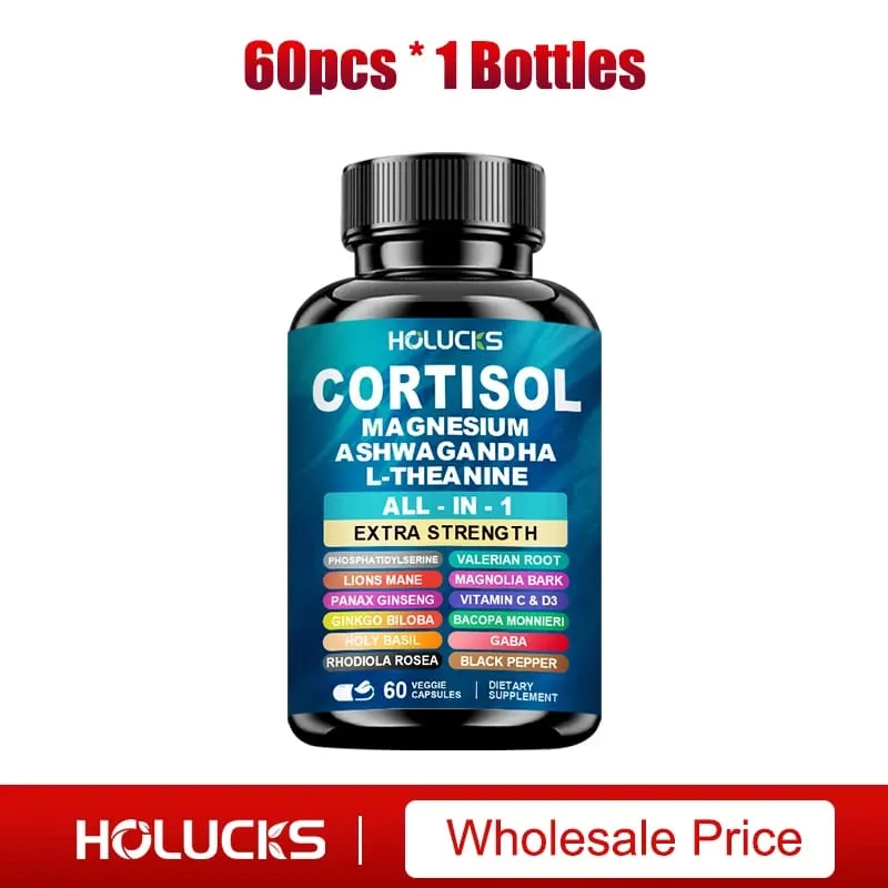 Buy 1 Get 1 Free! Premium Cortisol Capsules Support Balances Hormones Reduces Hot Flashes & Promotes Restful Sleep Non-GMO