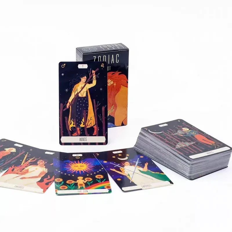 Zodiac Tarot Cards 78 PCS Astrology Constellation Star Sign Tarot Deck Divination Horoscope Star Fortune Telling Oracle Gift