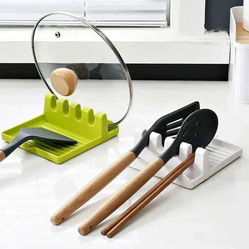 Tempat Tutup Panci Mendukung Sendok Penutup Panci Sandaran Spatula Berdiri untuk Peralatan Dapur Nyaman Aksesori Alat Organizer Kompor — image 10