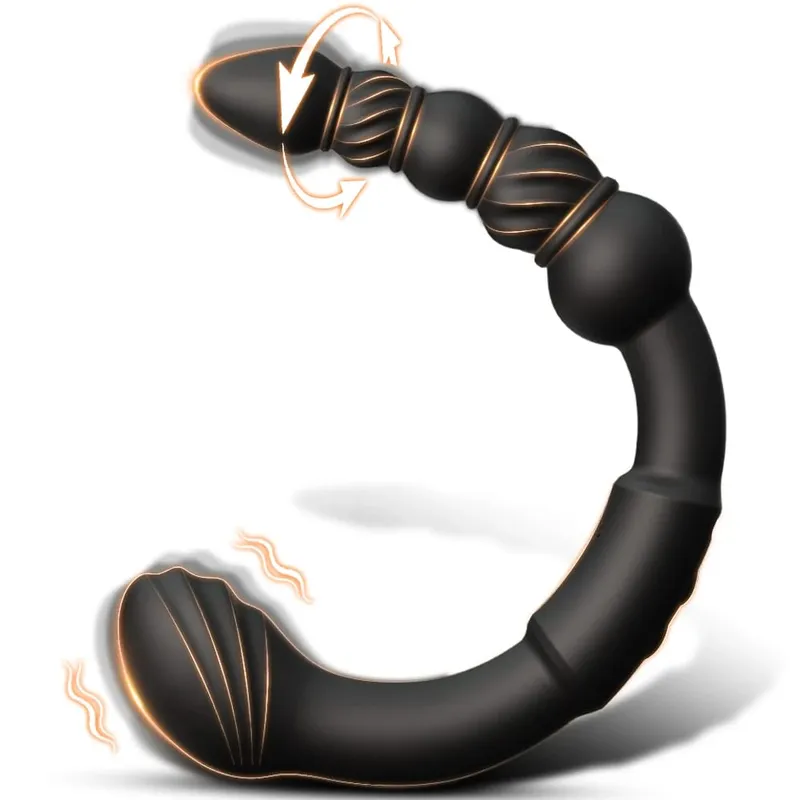 Dual-Ended Vibrating Wiggle Anal Beads Anal Balls for Men Gay Prostate Massager Double Heads Butt Plug Anal Sex Toy Adult Goods