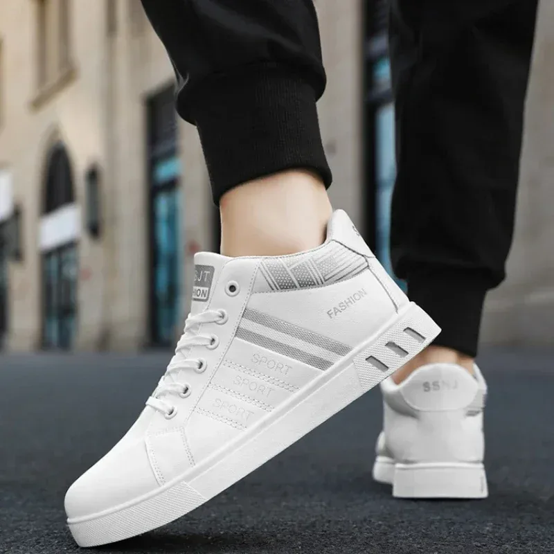 Fashion Men White Sneakers Shoes New Men's Shoes Vulcanized Shoes for Men Non-Slip Wear-resistant Sneakers Men Tenis Para Hombre — image 4