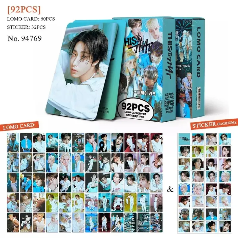 92PCS Korean Hot Idol New Album "THIS&THAT" High Quality Lomo Cards Felix BangChan HyunJin I.N Han Fans Collect Small Cards — image 2