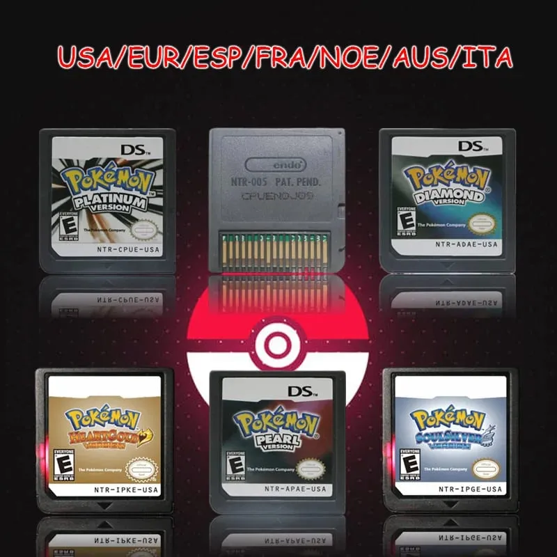 Pokemon Series DS Game Cartridge Diamond Platinum Pearl HeartGold SoulSilver Svart Vit Flerspråkig för NDS/2DS — image 1