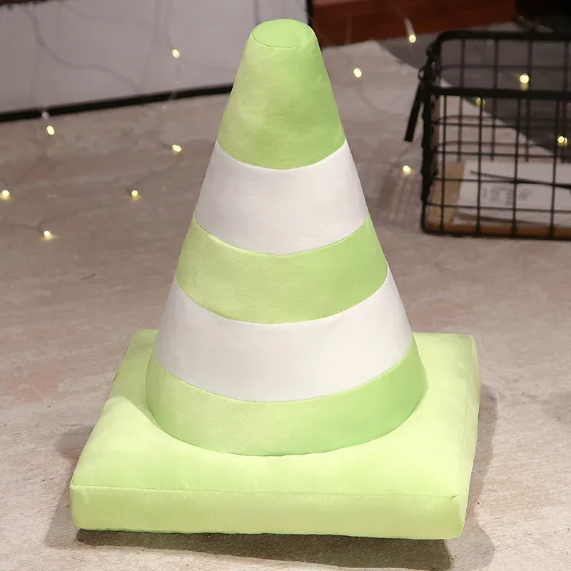 Almofada roadblock recheado macio realista cone de tráfego construção de estrada cone travesseiro crianças brinquedos decoração para casa
