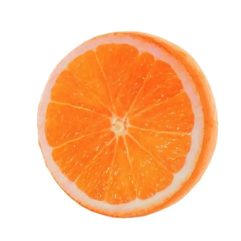 Creative Round Fruit Pillow Fruit Slice Print Simulation Throw Pillow Stuffed Inner Plush Fabric Plush Pillow Office Rest — image 5