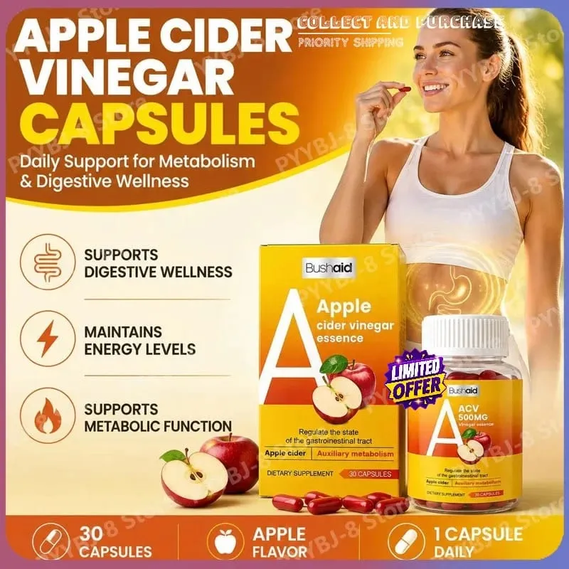 30 Capsules Apple Cider Vinegar with L-Carnitine Energy Maintenance Green Tea Extract (85% Catechins) for Health Support