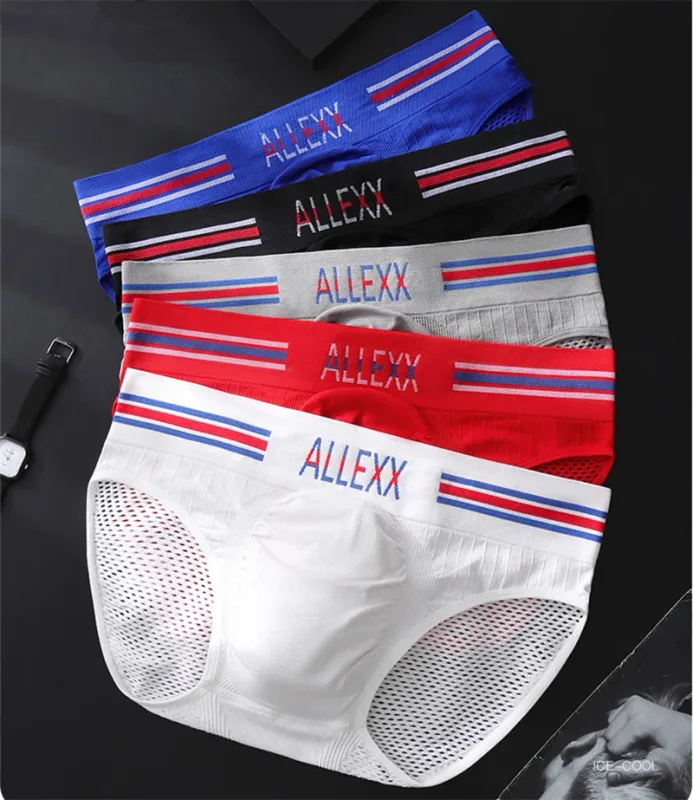 Nen ชุดชั้นใน Letter เอวกว้าง cuecas masculino sexys Tøy ผู้ชาย cueca ตาข่าย Sissy lencerías muy ร้อน U นูน calzoncillos hombre — image 7