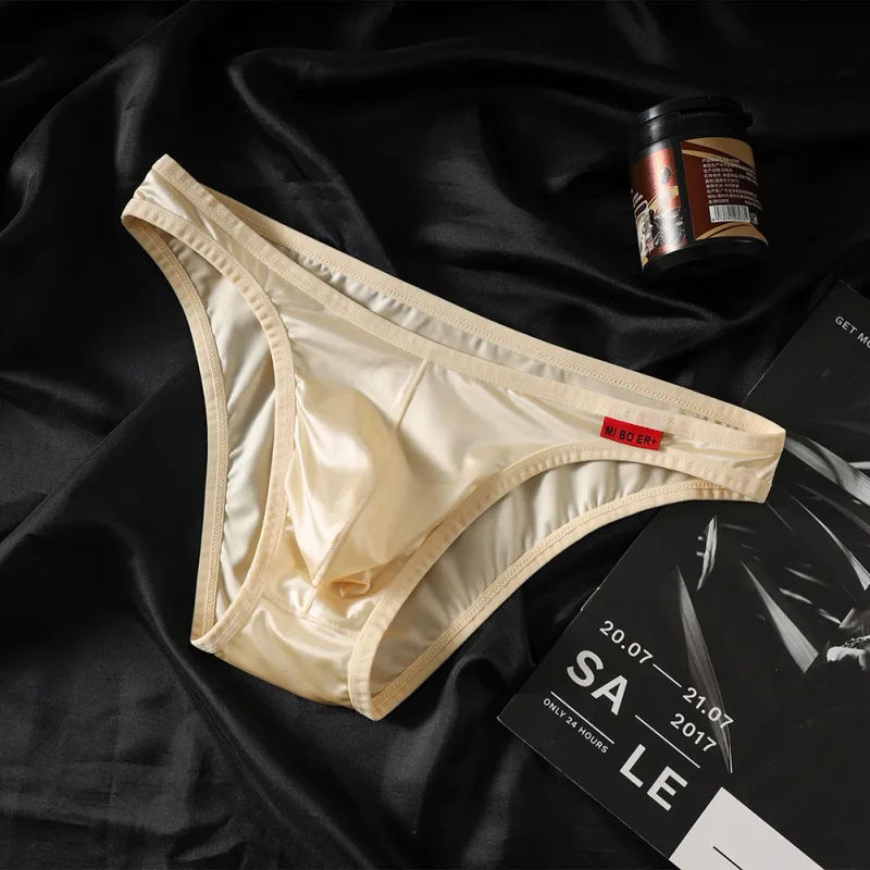 Lelaki Satin-seperti Bikini Ais Sutera Regangan Kantung Ringkas Pakaian Dalam Wanita Seluar Dalam Bernafas Seluar Dalam Lancar Seluar Dalam Tali Jepun