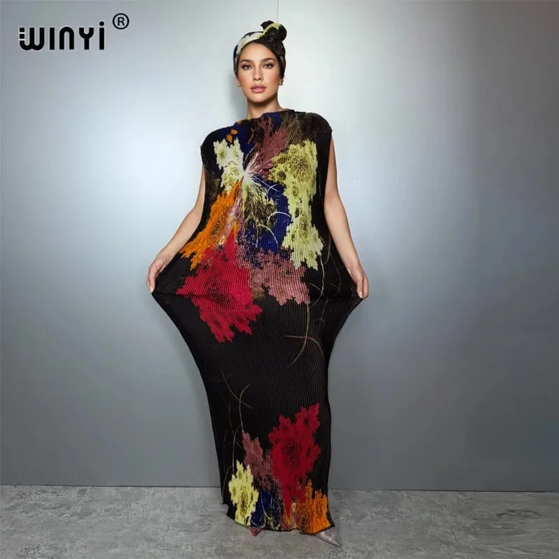 จีบ Elastic Slim ผู้หญิง Crumple ออกแบบจีบหรูหรา Abaya มุสลิมชุด Poncho สำหรับผู้หญิงชายหาด Kaftan — image 6