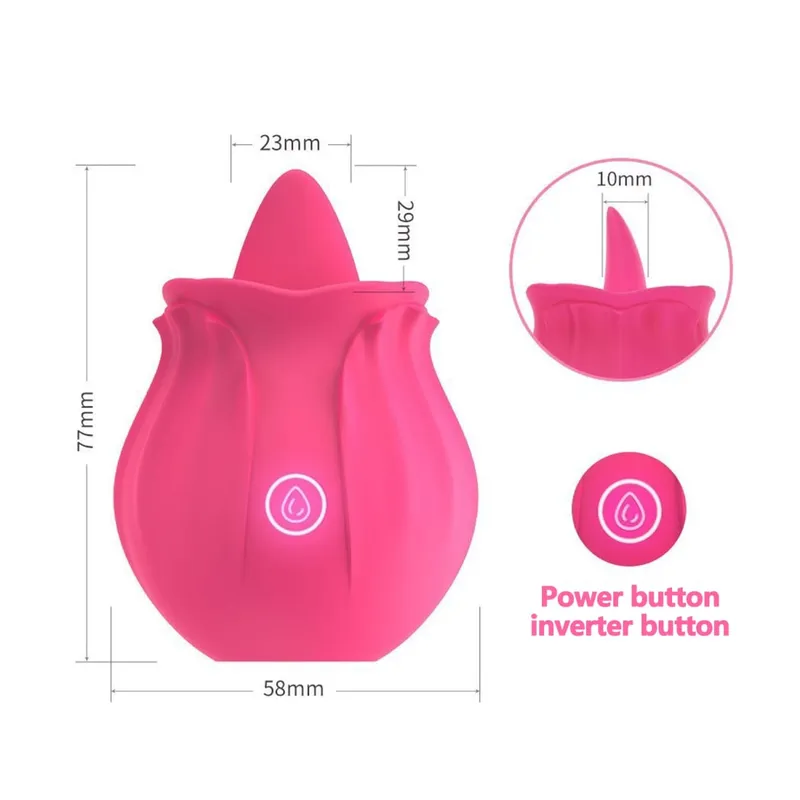 Rose Tongue Licking Vibrator for Women Oral G Spot Clit Stimulator Female Powerful Vagin Massager Masturbation Sex Toy for Adult