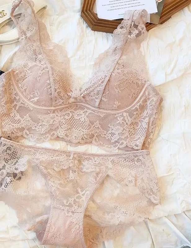 Conjunto de bralette de encaje: sujetador antiflacidez inalámbrico, lencería transpirable ajustable, sin aros, comodidad, ropa diaria delgada y sexy — image 11