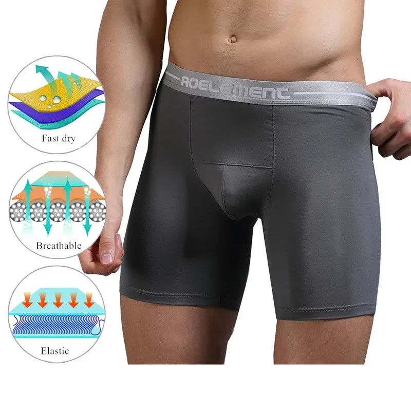 Tamanho grande XL-7XL boxers masculinos shorts modal roupa interior homem respirável bolsa calcinha meio longo perna cueca masculino cueca hombre — image 10