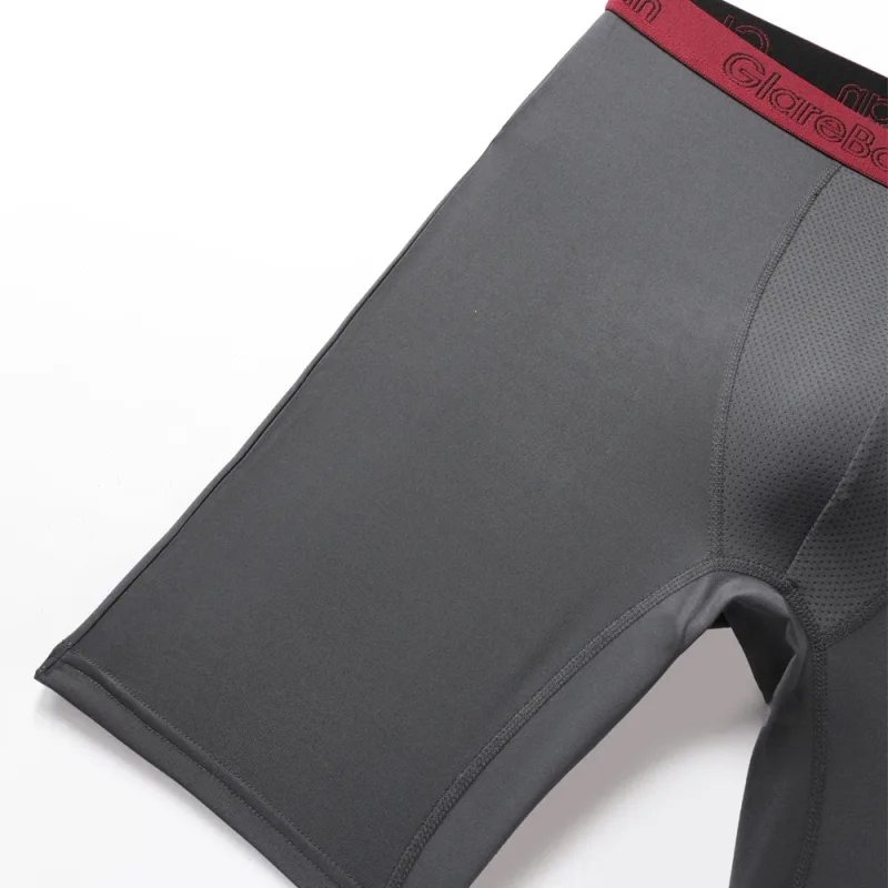 4 Pieces Mixed Colors Quick-Dry Long Leg Boxer Briefs Underpants Underwear For Home And Sports Hight Quality Male Panties Pants — image 14