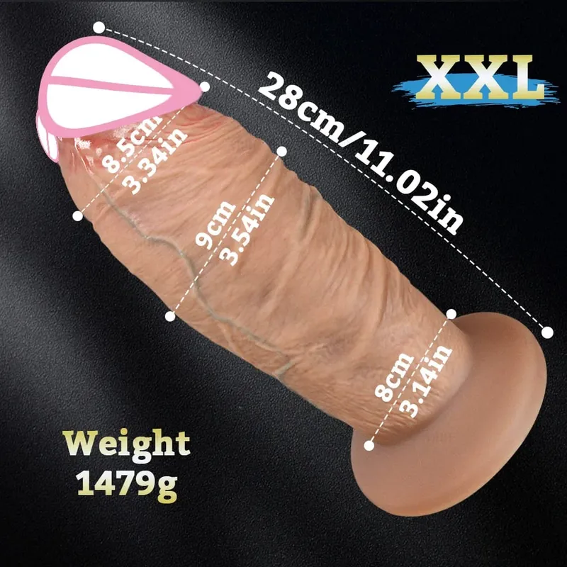 Dlouhý penis Velký péro Super realistická Silná dilda Silikonové Anální Dildo Vaginální expandér Sexuální hračka pro dospělé Žena Masturbace anální kolík