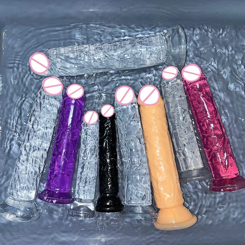 Cheap 5 Colors Small Transparent Dildo Suction Cup Jelly Dick Women Erotic Anal Sex Toys Soft Clitori Vaginal Masturbators Penis — image 3