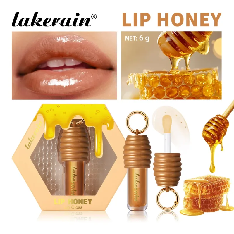 Lakerain mel brilho labial textura brilhante leve não pegajoso de longa duração hidratado lindo acabamento brilhante maquiagem labial suave