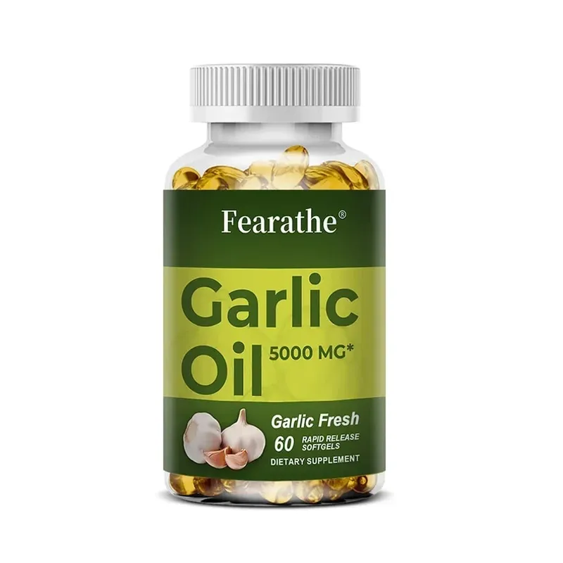 Minyak Bawang Putih Softgels 5000 Mg Peredaran Kardiovaskular Kekebalan Jantung Tanpa Perisa Suplemen Bebas Gluten Bukan GMO — image 9