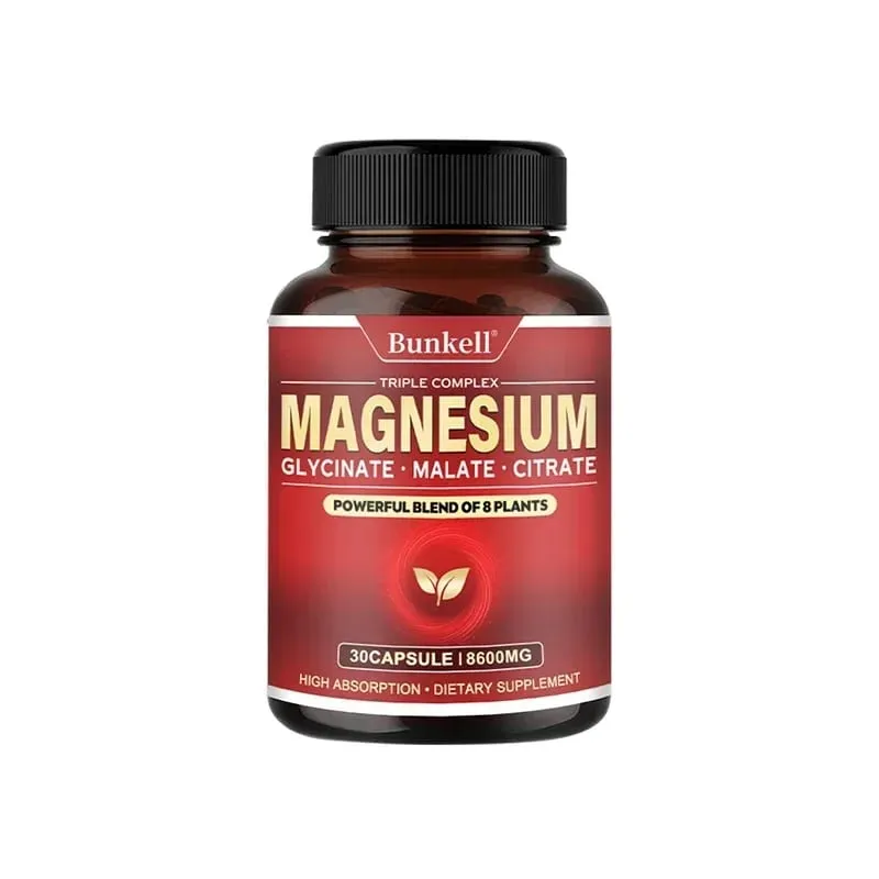 High Absorption Magnesium Glycinate Malate Citrate 100% Chelated Non-GMO Vegetarian Gluten Free 8 600 Mg 120 Capsules