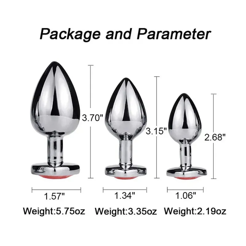 S/M/L anální kolík Heart Metal Crystal anální kolík pro ženy Odnímatelný anální kolík z nerezové oceli Muži Stimulátor Anální sexuální hračky Dildo